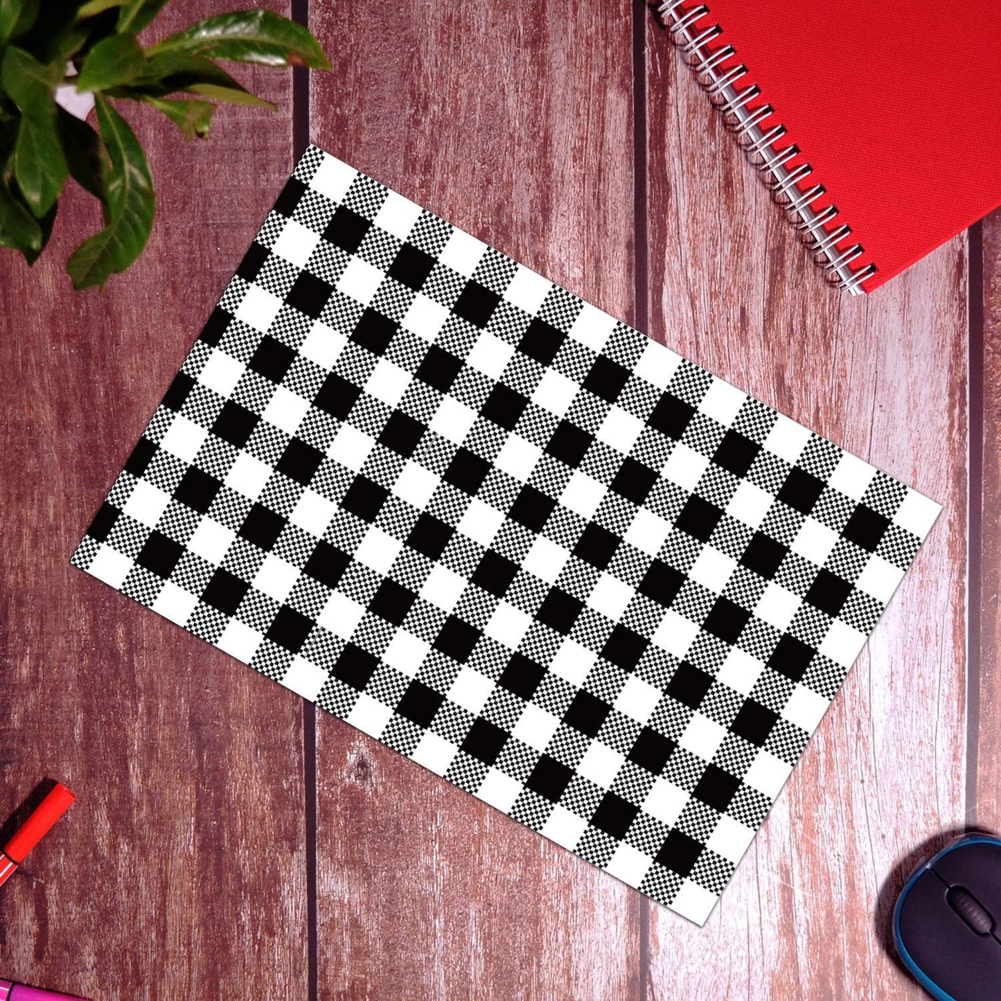 100 Count - 10x13 inch Poly Mailers Black Gingham Plaid Shipping Bags,Mailing Envelope with Self Seal Strip