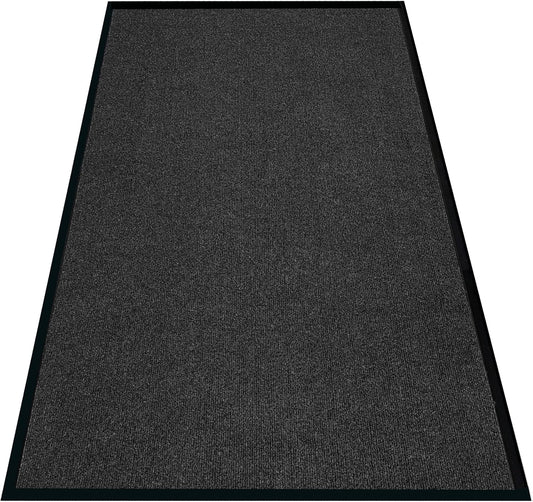 Front Door Mat, 3' x 5' Extra Large Commercial Industrial Rug Heavy Duty Outdoor Indoor Entryway Doormat Low Profile Welcome Entry Door Mat Non Slip Backing for Entrance Home Office,Black