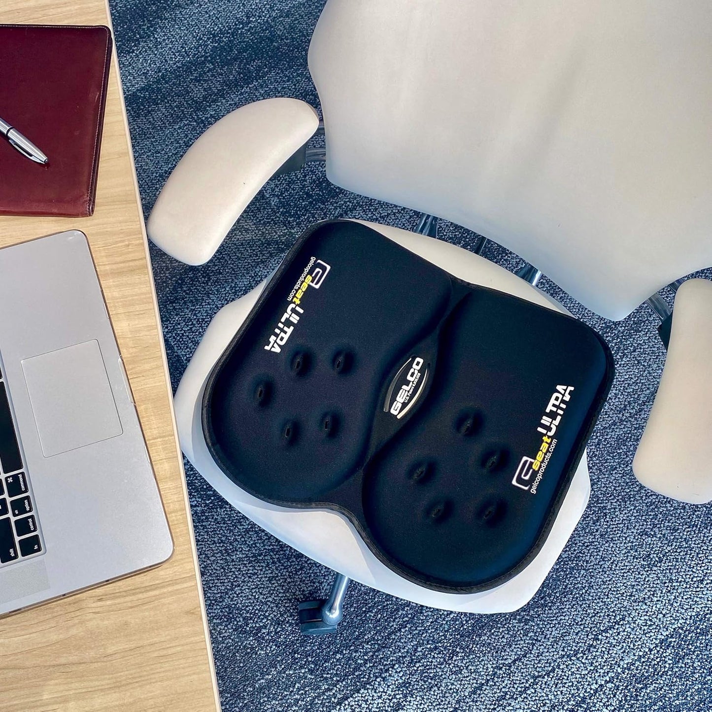 GSeat Ultra Orthopedic Gel and Foam Seat Cushion (Black) – for Coccyx, Back, Tailbone, Prostate, Postnatal, and Sciatica Pain/Discomfort – Office, Car, Chair, Travel