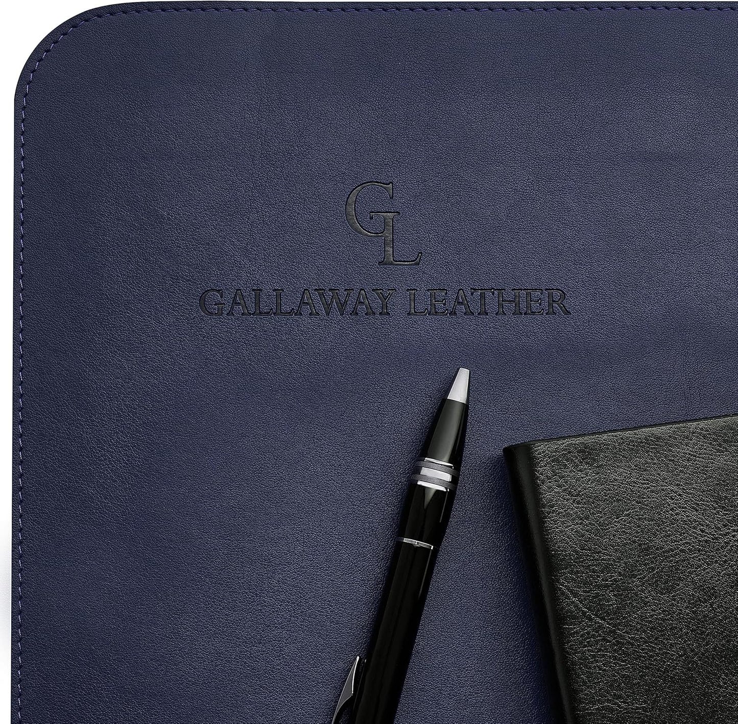 Gallaway Leather Desk Mat,Desk Writing Pad - Office Desk Pad, Large 36" x 17" Navy Blue, Desk Mats on Top of Desks, Gift Ready Elegant Computer Desk Mat Desk Cover Desk Pad Protector PU Leather